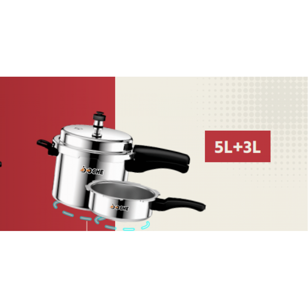 Boche Aluminium Pressure Cooker 5+3Litre (Induction Base)