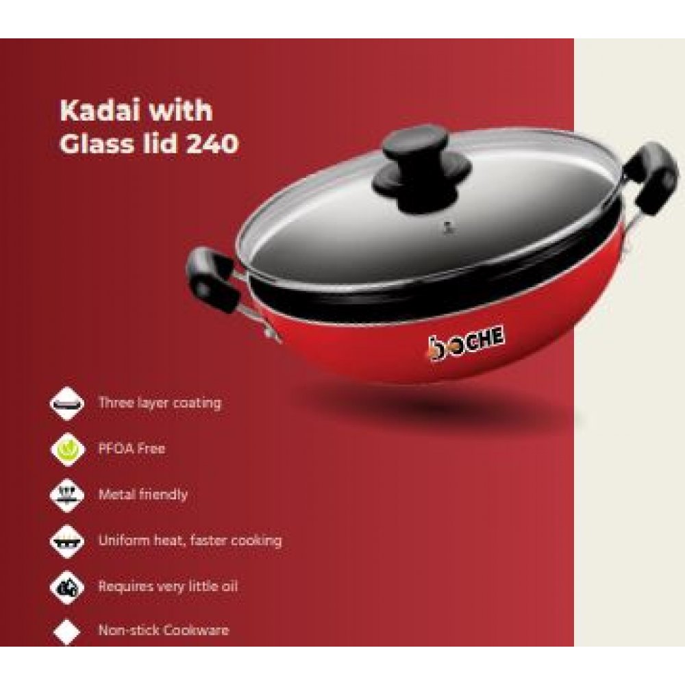 Boche Kadai with Glass Lid 240cm